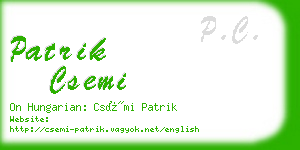 patrik csemi business card